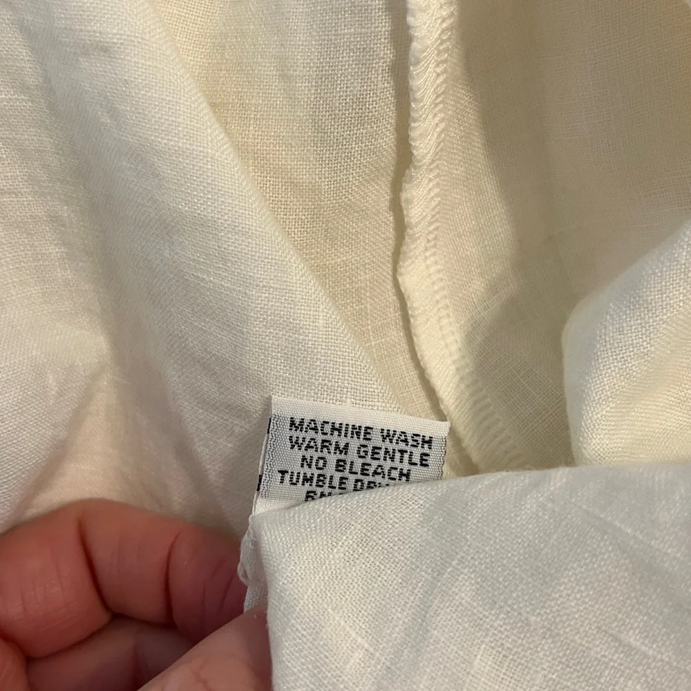 Bryn Walker white linen asymmetric wrap sleeveless tunic top - Picture 7 of 9